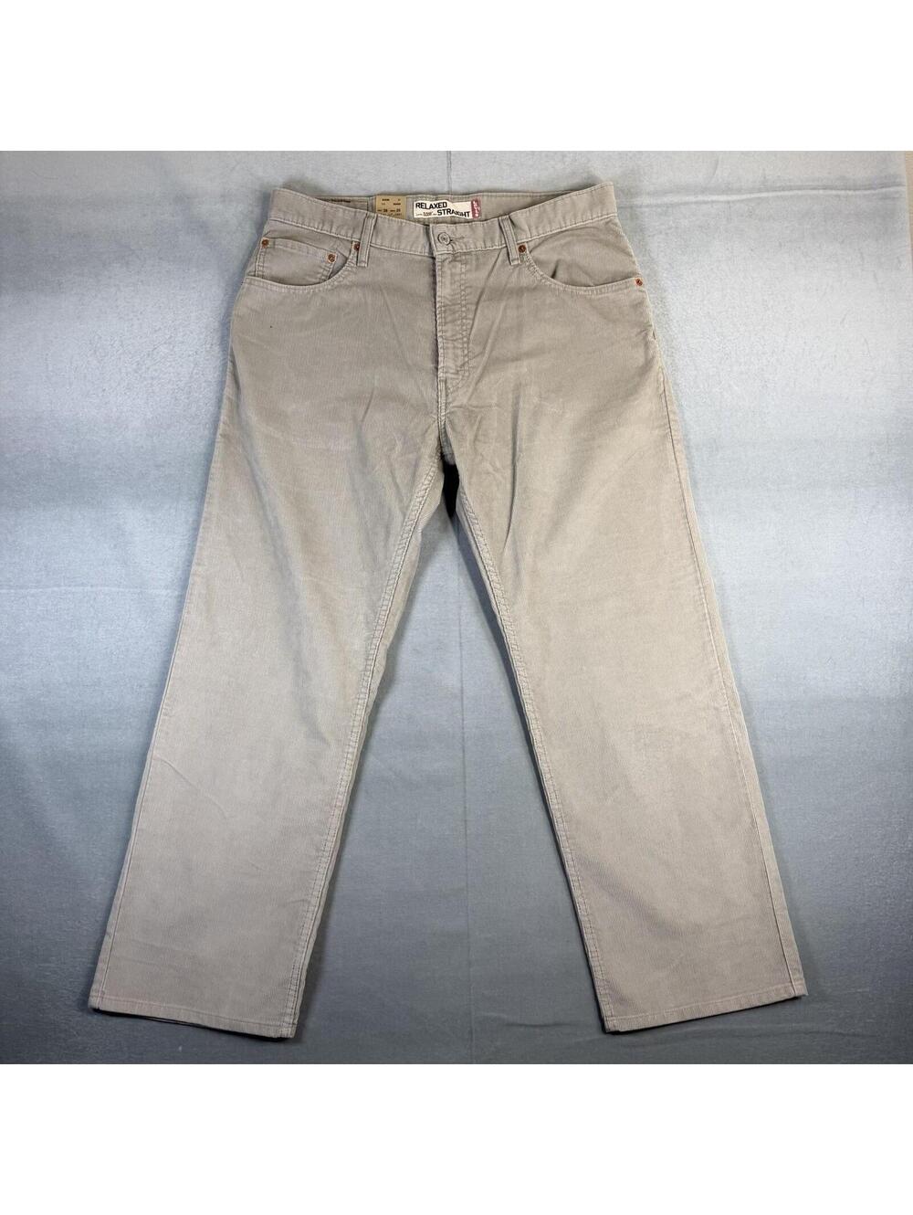 Levis 559 Corduroy Pants Mens 36x30 Beige Relaxed Straight Cords Jeans NWT